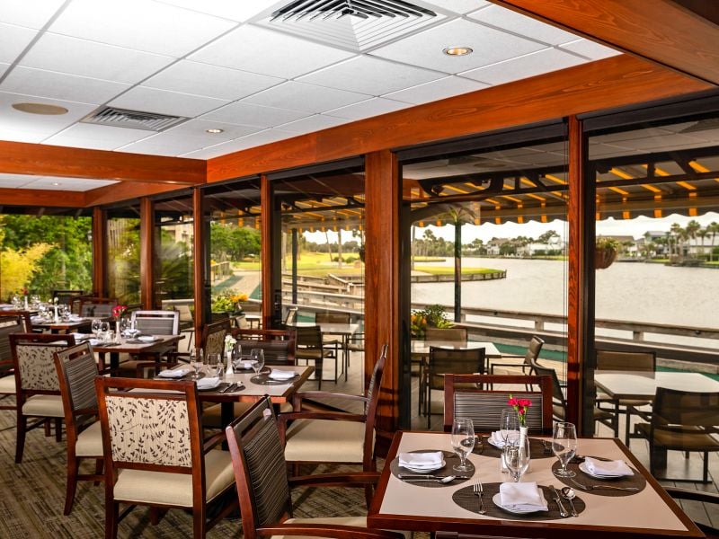 interior of golf club dining room