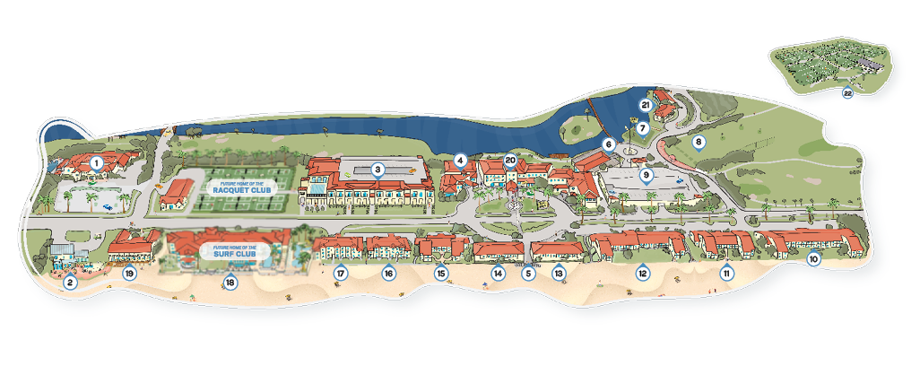 an illustration of the resort map