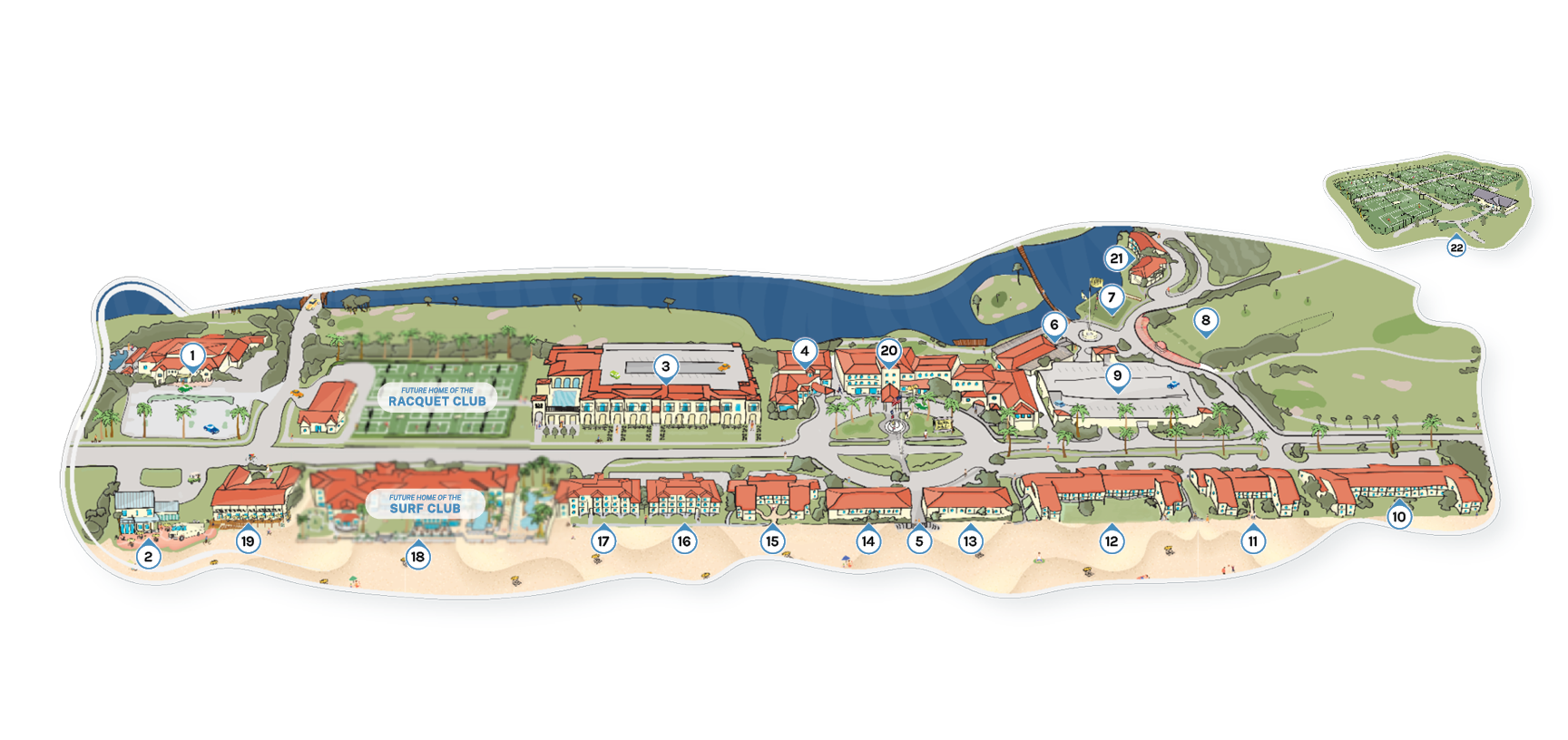 an illustration of the resort map