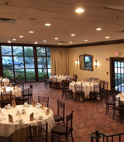 banquet tables set up in LeMaster Room