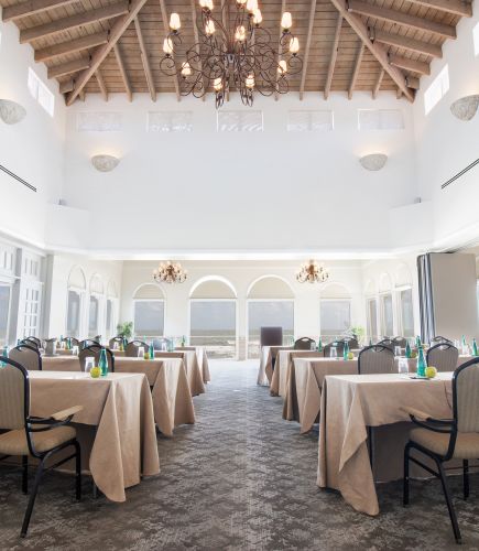 Meeting setup inside the Conservatory