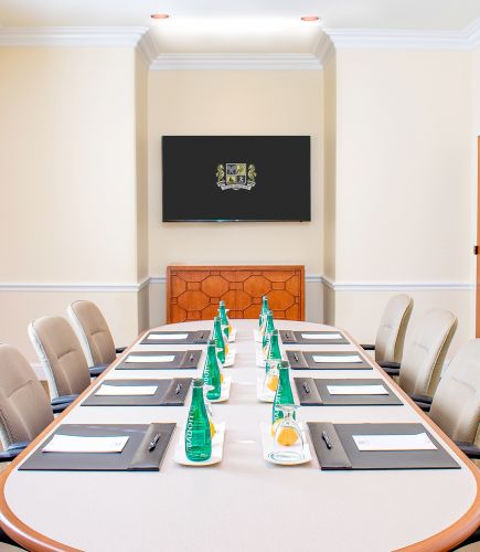 boardroom setup in Kingfisher room