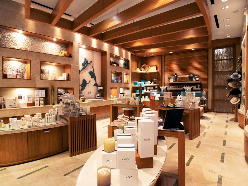 Inside the spa shop