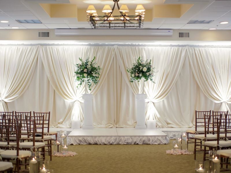 Wedding setup at Palm Room