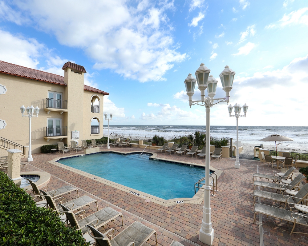 Outdoor pool area at The Lodge