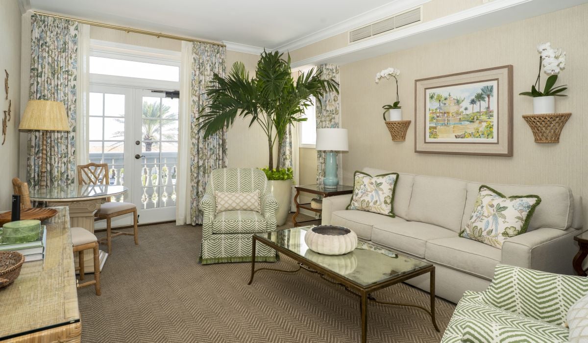 Image of living room area of Penthouse Room in the Historic Inn