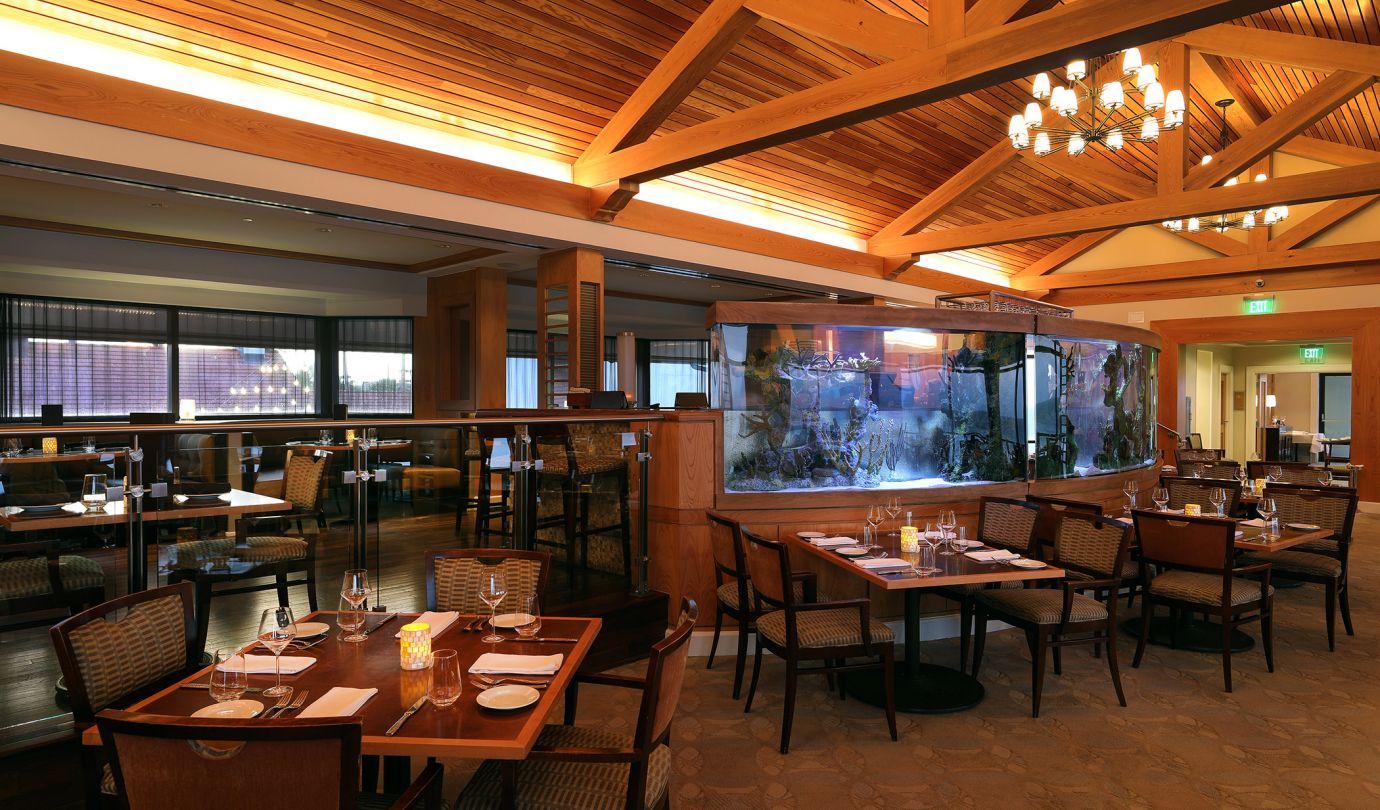 Dining tables inside the Seahorse Grille