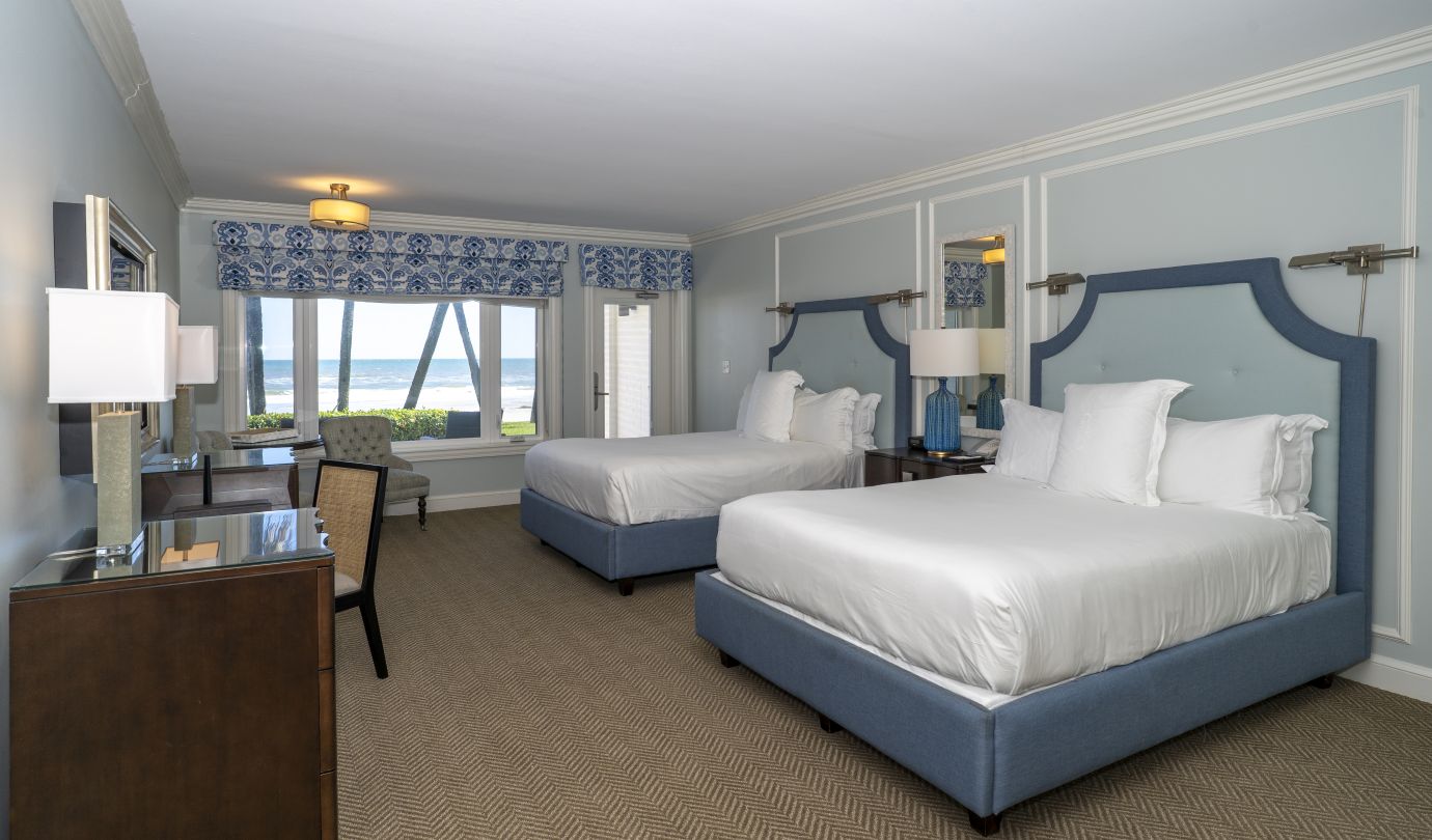 guest room with two beds