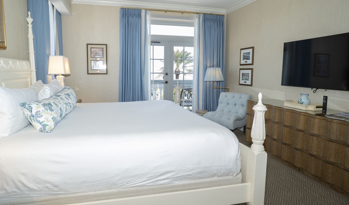 Image of room with bed and television