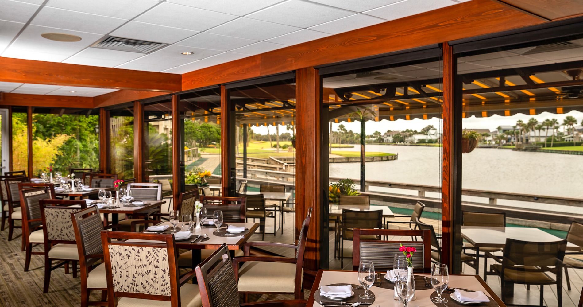 interior of golf club dining room