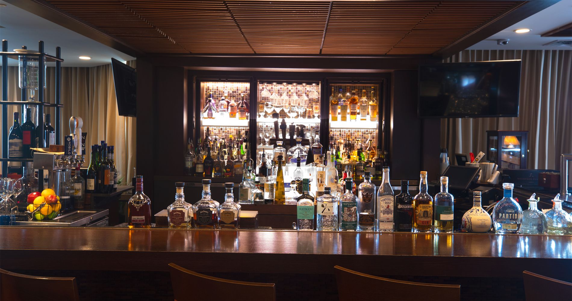 bar shelving at the Tavern