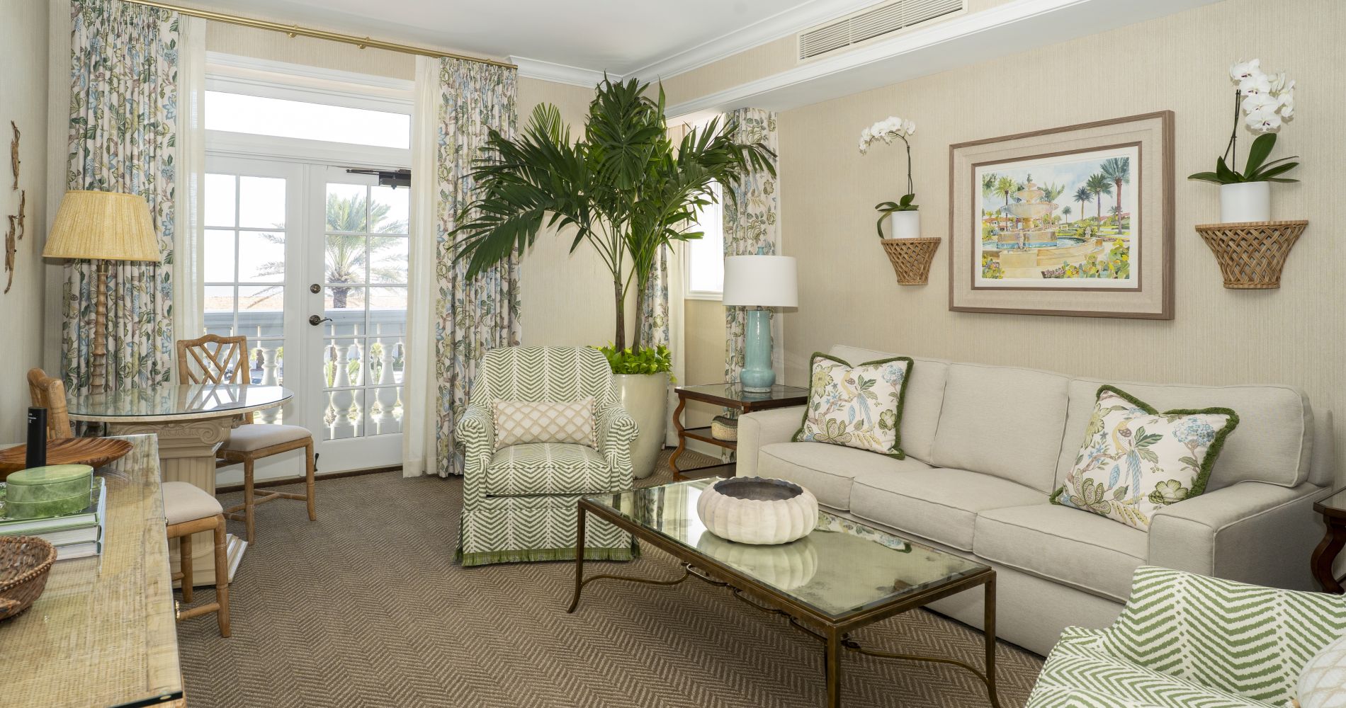 Image of living room area of Penthouse Room in the Historic Inn