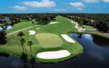 Aerial view of Island Course 14 at our Northeast Florida Beach Resort