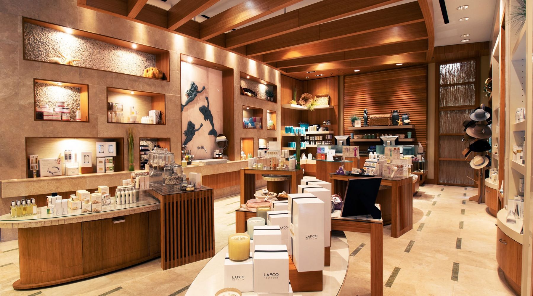Inside the spa shop