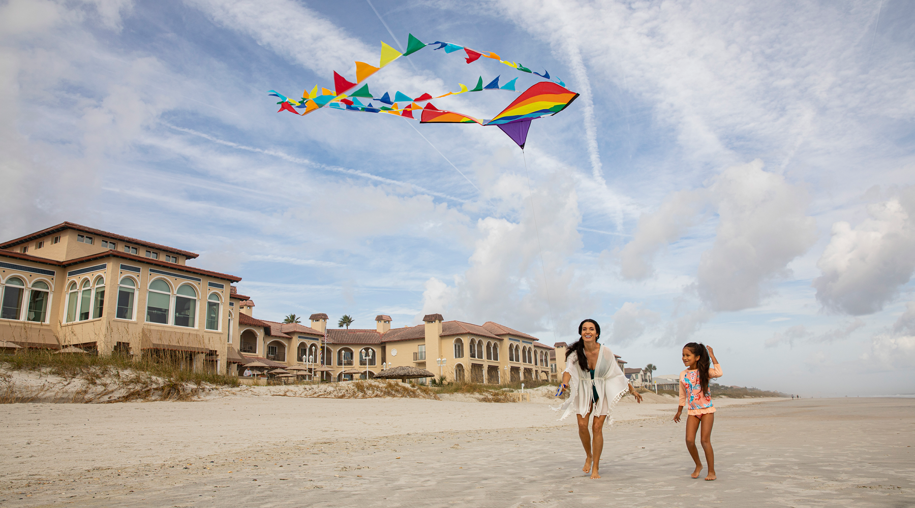Woman and Daughter flying kite at The Lodge & Club